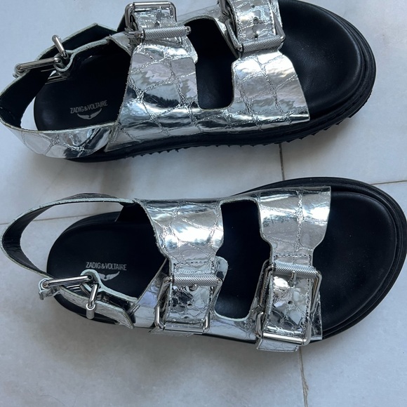 Zadig & Voltaire Silver Sandals - Picture 1 of 4
